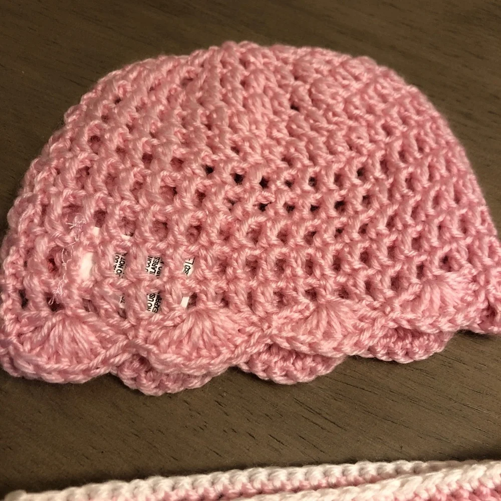 Pink Crochet Baby Hat and Diaper Cover Set
